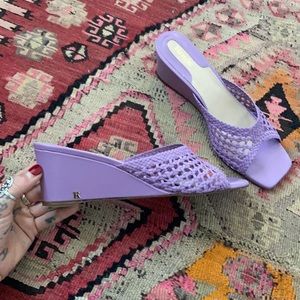 Very cute Rouje Joella Mules in lavender.